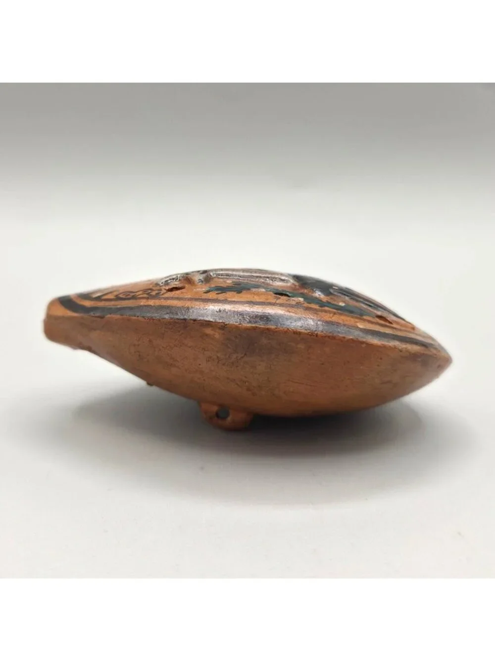 Peruvian Clay Ocarina Flute Handcrafted Terracotta Alpaca Llama Folk Art